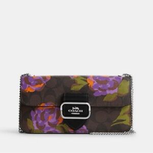 Coach NWT Morgan Crossbody signature coated canvas and leather, chain strap